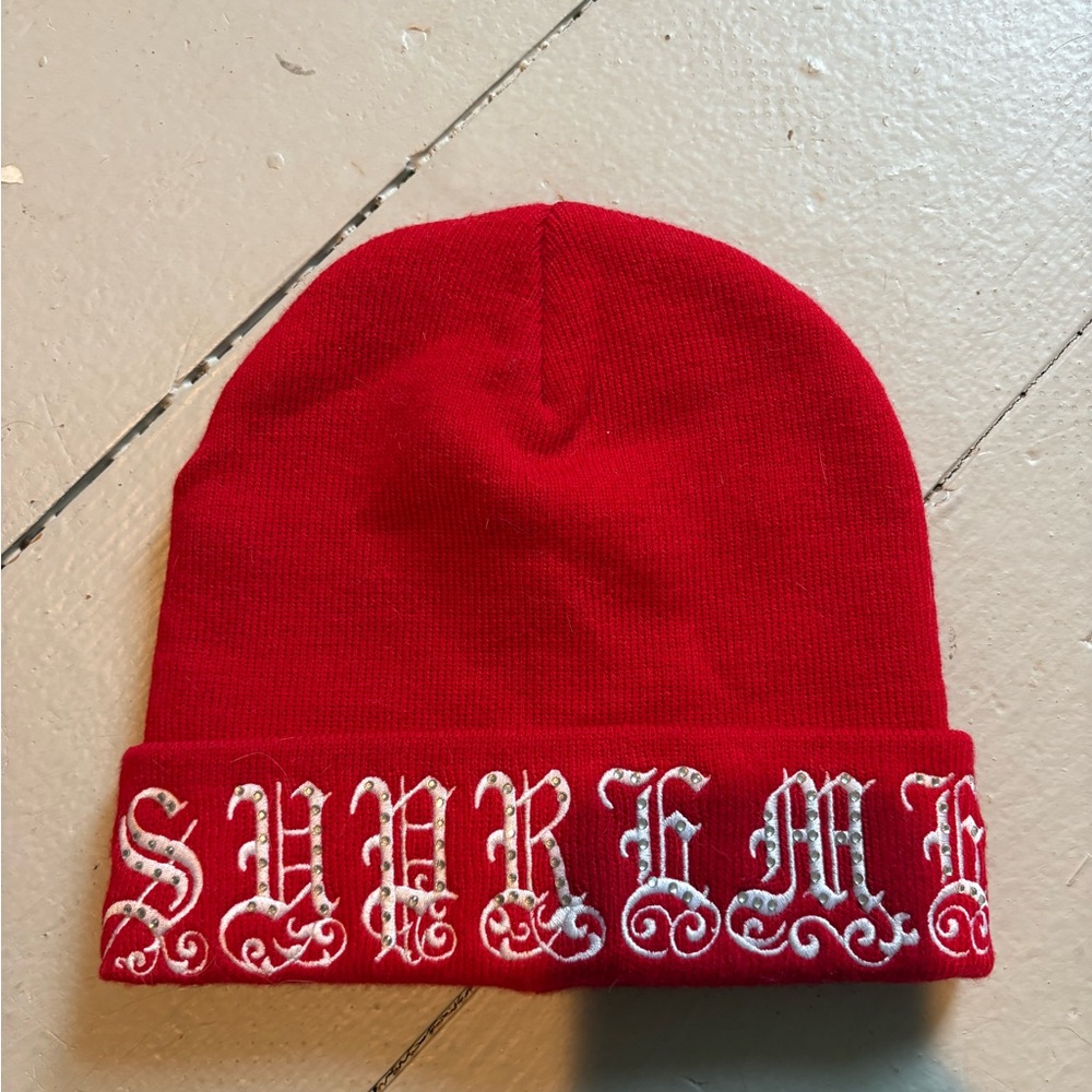 Supreme Old English Rhinestone Beanie